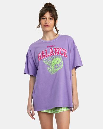 T shirts Rvca All Net Baggie Mujer Purps | ACOWC29807