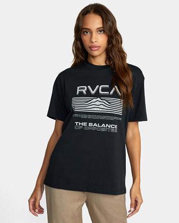 T shirts Rvca Altimeter Estampadas Mujer Negras | MCOFT50112