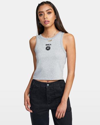 T shirts Rvca Daisy Slim Fit Tank Top Mujer Gris | COZPD38734