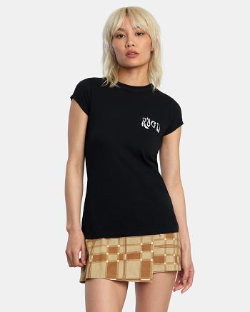 T shirts Rvca Future Naughty Mujer Negras | COQCS97325