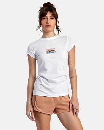 T shirts Rvca Gulf Coast Mujer Blancas | COXMI85689