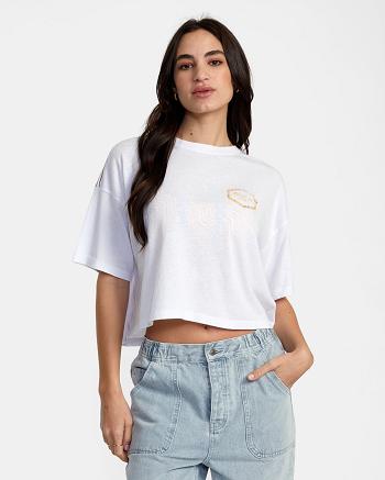 T shirts Rvca Hawaii Hex Mujer Blancas | QCOUV91655