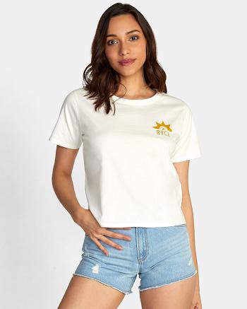 T shirts Rvca Hawaii Sunrise Boxy Mujer Blancas | LCOSX74604