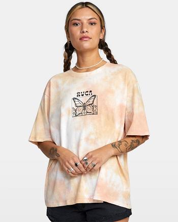 T shirts Rvca In The Air Oversized Mujer Clay | CODYB14593