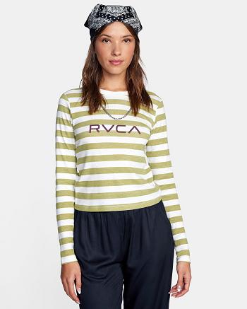 T shirts Rvca Little Long Sleeve Mujer Blancas | TCOWZ80303