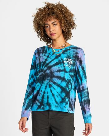 T shirts Rvca Local Biz Long Sleeve Tie-Dye Mujer Tie Dye | CODYB29063