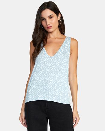 T shirts Rvca Minted Tank Top Mujer Skyway | QCOWA77053