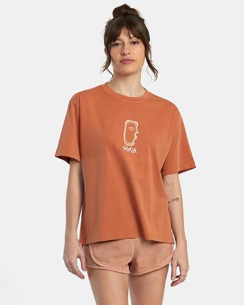 T shirts Rvca Nada Anyday Mujer Sandlewood | COCVG91035