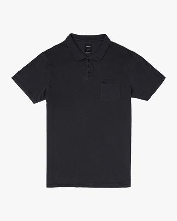 T shirts Rvca PTC Pigment Polo Hombre Negras | COICD51370