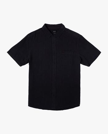 T shirts Rvca PTC Woven Corta Sleeve Hombre Negras | FCOUI45100