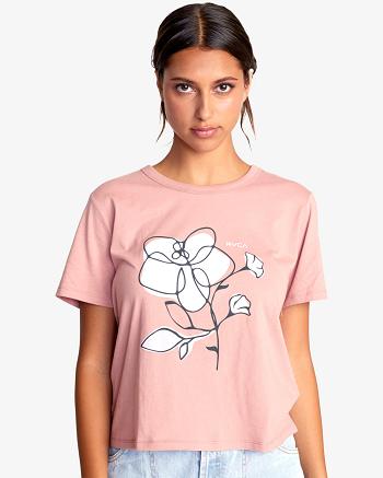 T shirts Rvca Posy Estampadas Mujer Rosas | CODFL94068