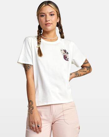 T shirts Rvca Save Our Souls Crop Mujer Blancas | COQAV31137