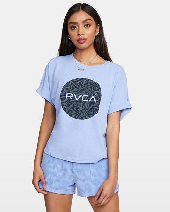 T shirts Rvca Strata Crop Mujer Gris Moradas | DCOKV71403