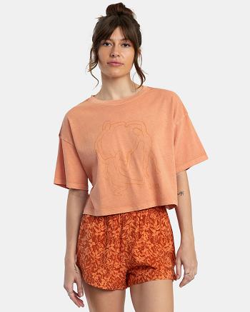 T shirts Rvca Together Boyfriend Crop Mujer Lilikoi | ZCONQ95479