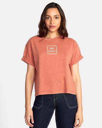 T shirts Rvca VA All The Way Roll It Estampadas Mujer Cinnamon | CONZX25772