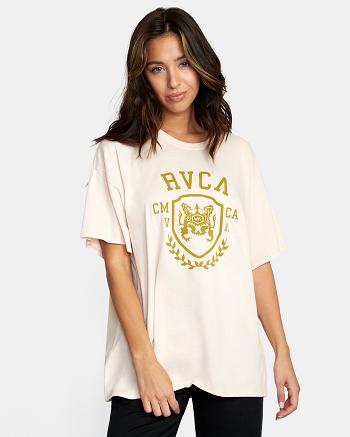 T shirts Rvca VA Shield Boyfriend Mujer Rosas | COIIZ67427