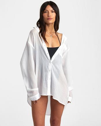 Vestido Rvca Gimme Shirt Mujer Blancas | BCOSD58442