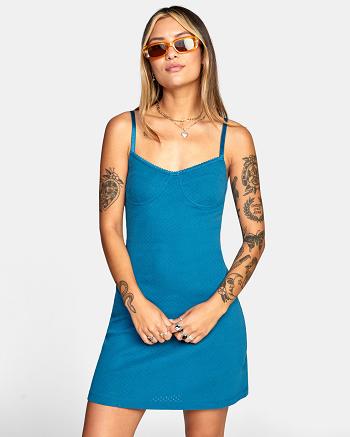 Vestido Rvca Just Friends Pointelle Mujer Azules | MCOFT21746