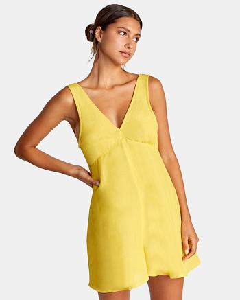 Vestido Rvca Linen Shifty Romper Mujer Doradas | ZCOMJ60495