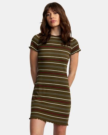 Vestido Rvca Rover Rib Knit Mujer Verde Oliva Oscuro | COJVR60155